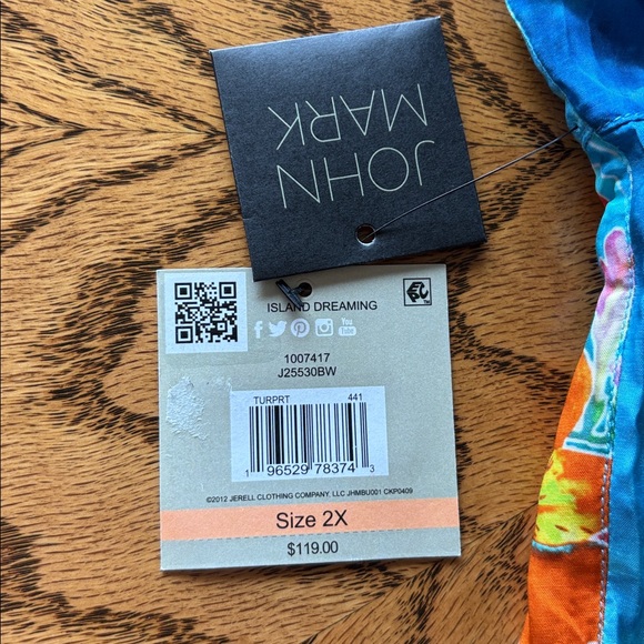 John Mark Blue Floral Button Down Shirt - Picture 6 of 8